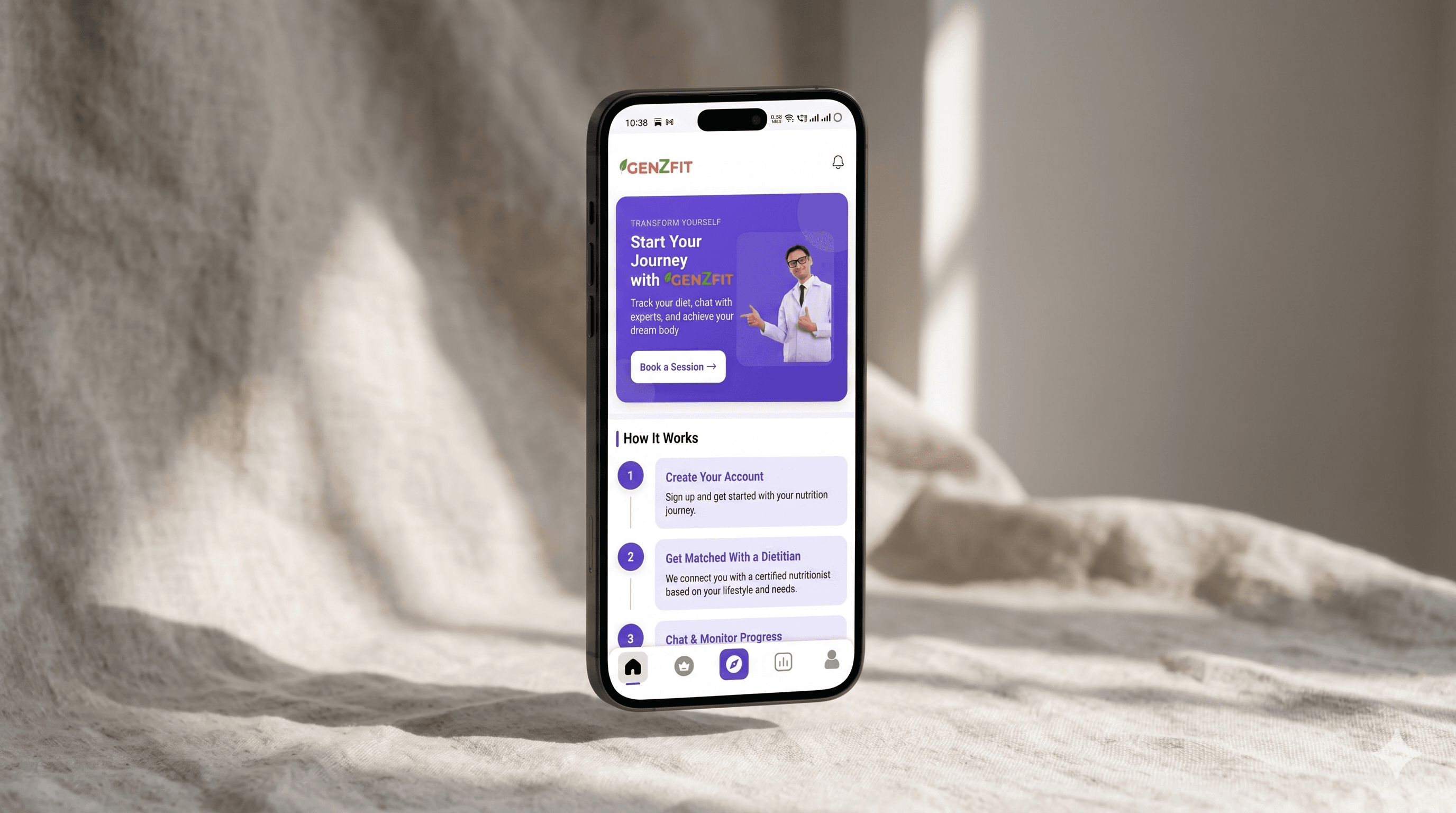 GenZFit — Personalized Fitness & Nutrition App - Recent software development project by Roshan Sharma